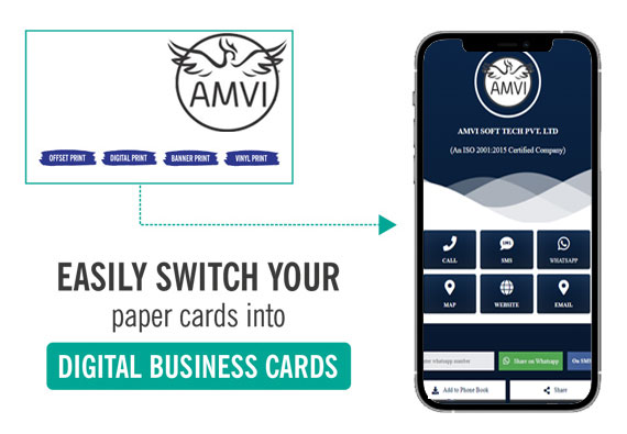 Online digital business card  Paper Visiting Cards to Digital Visiting Cards